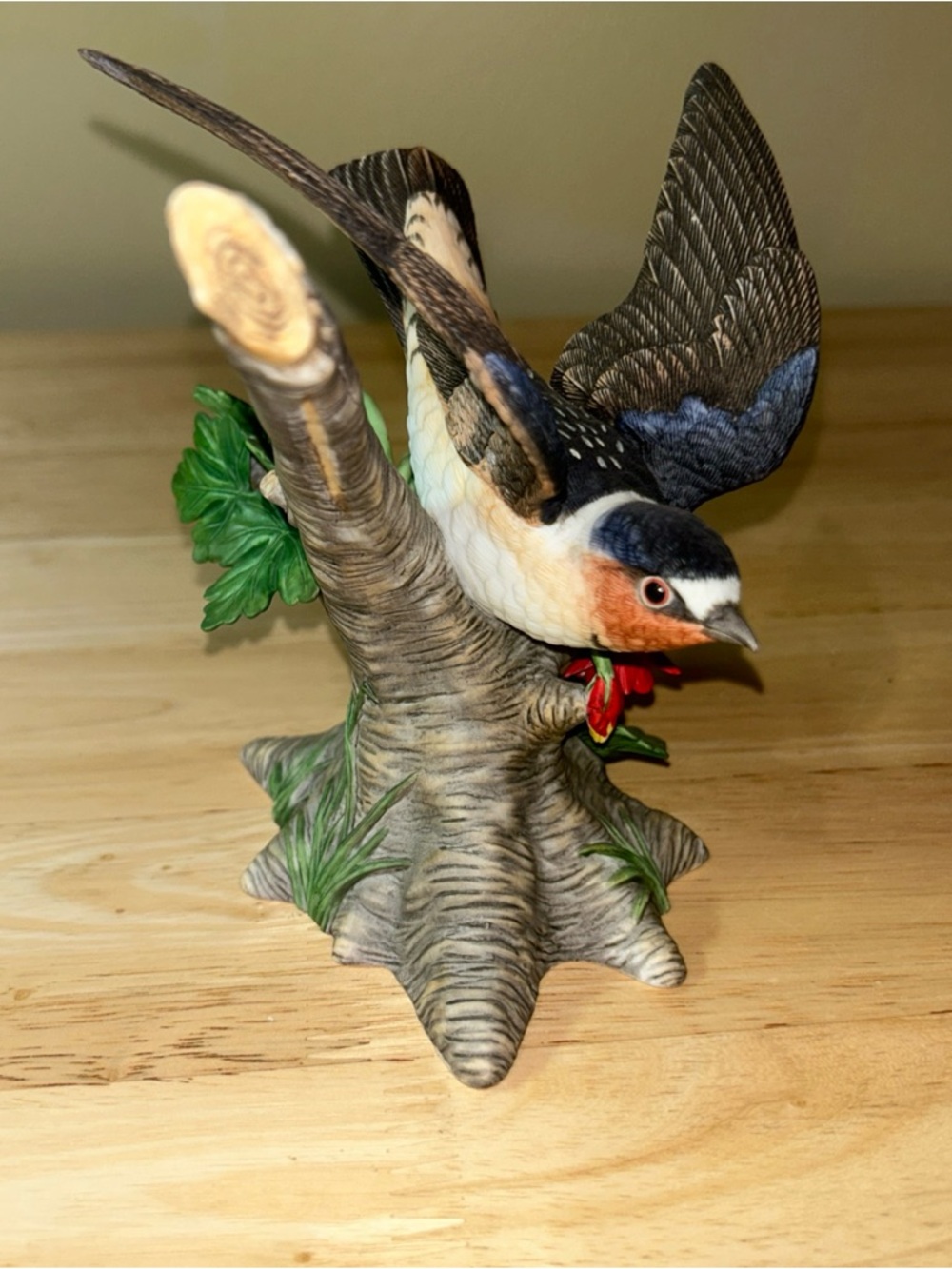 Lenox CLIFF SWALLOW Porcelain Bird Figurine 2000 Colorful Flowers - Picture 6 of 11
